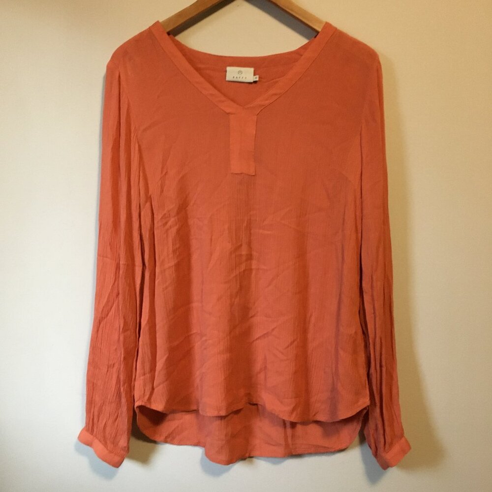 Kaffe Terracotta Orange Boho Viscose Blouse Top 36 EU